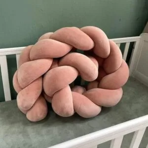 Baby Bumper. Πλεξούδα τριπλής πλέξης / Pink - Ροδακινί