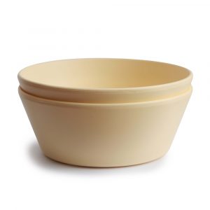 Ollie bebe Mushie Dinner Bowl - Round - Pale Daffodil