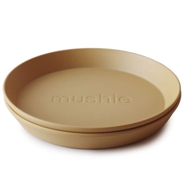 Ollie bebe Mushie Dinner Plate - Round - Mustard