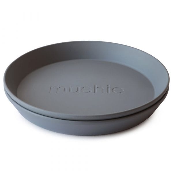 Ollie bebe Mushie Dinner Plate - Round - Smoke