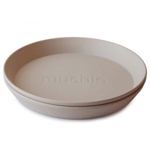 Ollie bebe Mushie Dinner Plate - Round - Vanilla