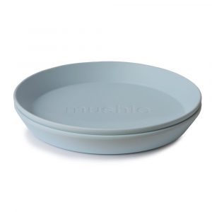 Ollie bebe Mushie Dinner Plate - Round - Powder Blue