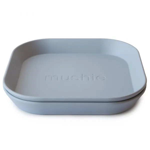 Ollie bebe Mushie Dinner Plate - Square - Cloud