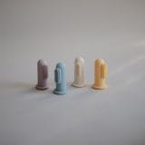 Mushie Finger Toothbrush / Οδοντόβουρτσα χεριού  - Powder Blue/Pale Daffodil - Image 2