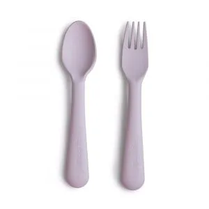 Ollie bebe Mushie Fork & Spoon / Πιρούνι & κουτάλι - Soft Lilac