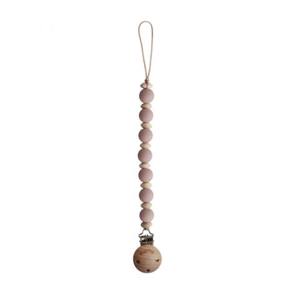 Ollie bebe Mushie Pacifier Clips - Ari Blush