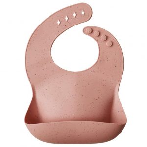 Ollie bebe Mushie Silicone Bib / Σαλιάρα σιλικόνης - Peach Terrazzo