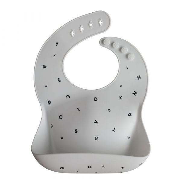 Ollie bebe Mushie Silicone Bib / Σαλιάρα σιλικόνης - White Letters