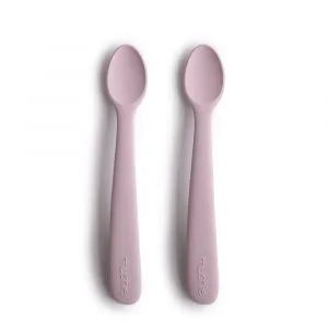 Ollie bebe Mushie Silicone Feeding Spoons 2-Pack / Κουτάλια σιλικόνης - Soft Lilac