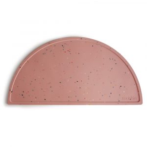 Ollie bebe Mushie Silicone Mat / Σουπλά - Powder Pink Confetti