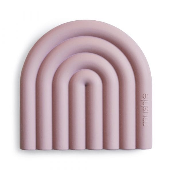 Ollie bebe Mushie Teether - Rainbow - Mauve