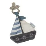 Ollie bebe LITTLE DUTCH. Υφασμάτινο ντουντού βαρκάκι με κλιπ πιπίλας Sailors Bay