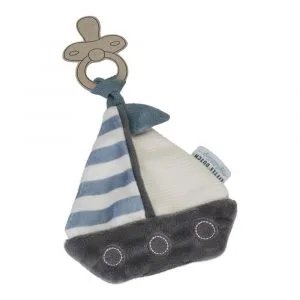 Ollie bebe LITTLE DUTCH. Υφασμάτινο ντουντού βαρκάκι με κλιπ πιπίλας Sailors Bay