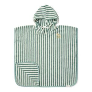 Ollie bebe LITTLE DUTCH. Παιδικό πόντσο Seashells and Stripes Surf Blue