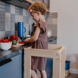 MeowBaby® Wooden Kitchen Helper - Learning tower / Πύργος εκμάθυσης - Natural Wood - Image 3