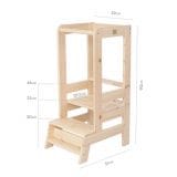MeowBaby® Wooden Kitchen Helper - Learning tower / Πύργος εκμάθυσης - Natural Wood - Image 6
