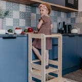 MeowBaby® Wooden Kitchen Helper - Learning tower / Πύργος εκμάθυσης - Natural Wood - Image 2