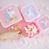A little lovely company Σετ 4 δοχεία φαγητού Lunch & Snack Box Unicorn - Image 2