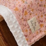 Baby Blue. Spring Flowers Minky Κουβερτούλα από Βαμβακερή Μουσελίνα 0,70 x 1,00 - Image 2
