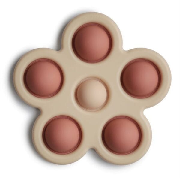 Ollie bebe Mushie Flower Press Toy - RoseBlushShifting Sand