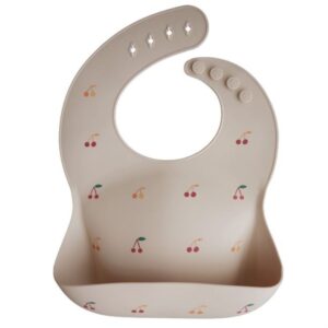 Ollie bebe Mushie Silicone Bib - Cherries