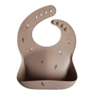 Ollie bebe Mushie Silicone Bib - Rocket