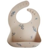 Ollie bebe Mushie Silicone Bib - Lilac Flowers