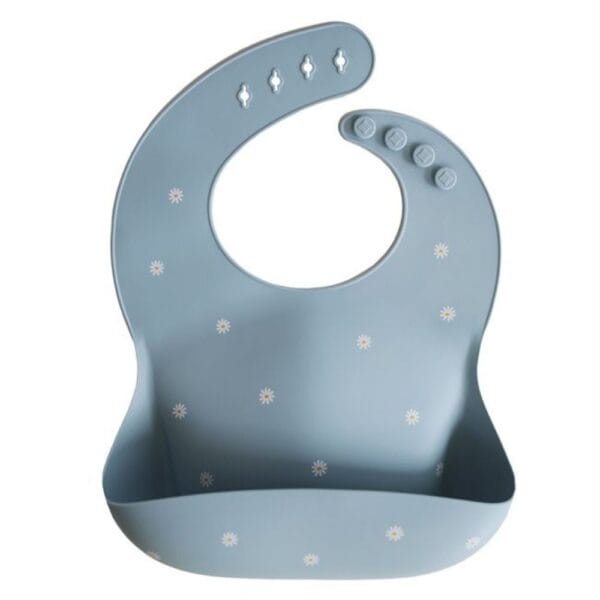 Ollie bebe Mushie Silicone Bib - White Daisy