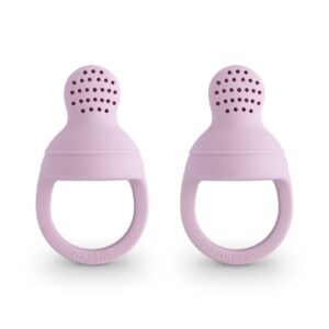 Ollie bebe Mushie Silicone Fresh Food Feeder 2-Pack - Soft Lilac