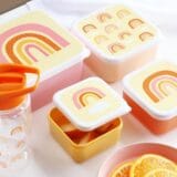 A little lovely company Σετ 4 δοχεία φαγητού Lunch & Snack Box Rainbows - Image 3