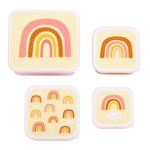 Ollie bebe A little lovely company Σετ 4 δοχεία φαγητού Lunch & Snack Box Rainbows