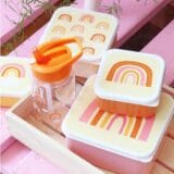 A little lovely company Σετ 4 δοχεία φαγητού Lunch & Snack Box Rainbows - Image 2