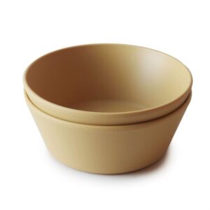 Ollie bebe Mushie Dinner Bowl - Round - Mustard