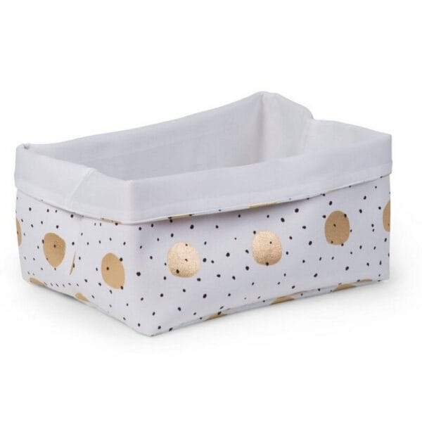 Ollie bebe CHILDHOME Canvas Box 40x30x20 - White Gold Dots