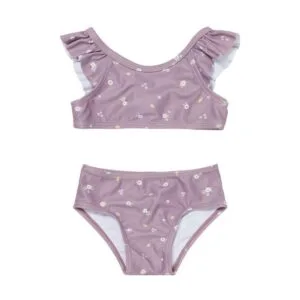 Ollie bebe LITTLE DUTCH. Παιδικό σετ μπικίνι με βολάν Mauve Blossom