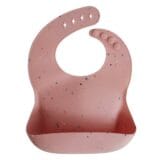 Ollie bebe Mushie Silicone Bib - Powder Pink Confetti
