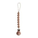 Ollie bebe Mushie Pacifier Clips - Halo Pale Taupe