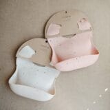 Mushie Silicone Bib - Powder Pink Confetti - Image 3