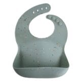 Ollie bebe Mushie Silicone Bib - Cambridge Blue Confetti