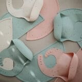 Mushie Silicone Bib - Cambridge Blue Confetti - Image 3