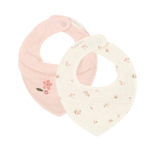 Ollie bebe LITTLE DUTCH. Σετ 2 σαλιάρες-μπαντάνες από μουσελίνα Fairy Blossom & Blossom