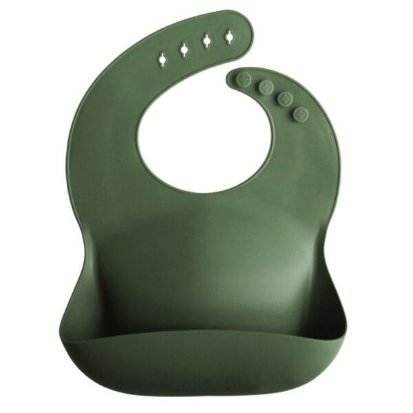 Ollie bebe Mushie Silicone Bib - Forest Green