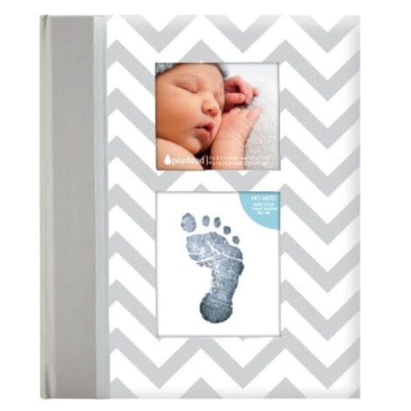 Ollie bebe Βιβλίο αναμνήσεων μωρού Chevron Gray