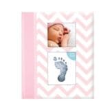 Ollie bebe Βιβλίο αναμνήσεων μωρού Chevron Pink