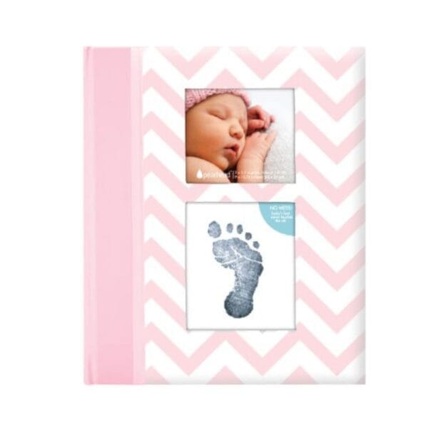 Ollie bebe Βιβλίο αναμνήσεων μωρού Chevron Pink