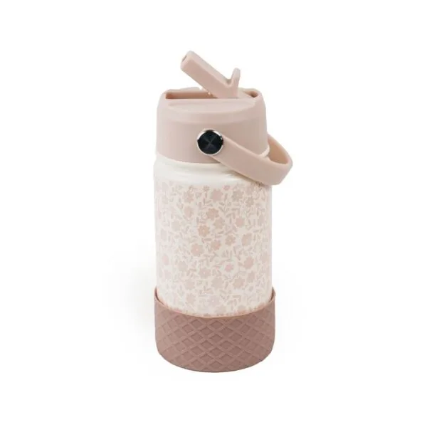 Ollie bebe Mrs Ertha Water Bottle - Stainless Steel - Bouquet Silhouette
