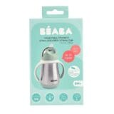 BEABA Stainless Steel Cup Straw 250ml - Sage Green - Image 4