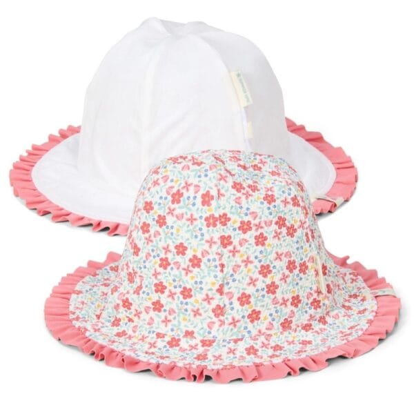 Ollie bebe LITTLE DUTCH. Παιδικό καπέλο ήλιου διπλής όψης Sunny Flowers Multi-colour