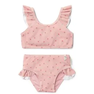 Ollie bebe LITTLE DUTCH. Παιδικό σετ μπικίνι με βολάν Sunny Flowers Blush