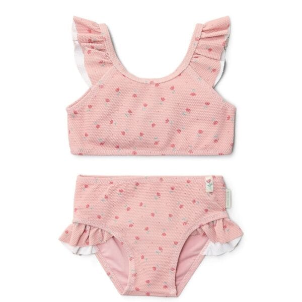 Ollie bebe LITTLE DUTCH. Παιδικό σετ μπικίνι με βολάν Sunny Flowers Blush